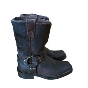 Durango kid’s Unisex  Brown Genuine Leather Harness Boot